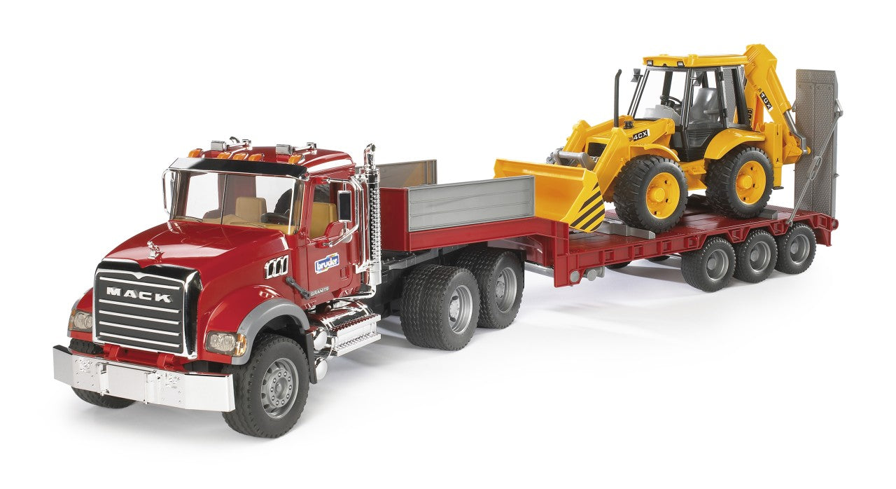 Bruder MACK Granite Low loader and JCB 4CX 02813