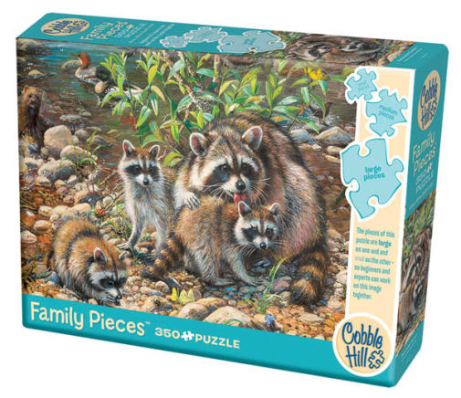 Cobble Hill Puzzle- Raccoon Family 350pc
