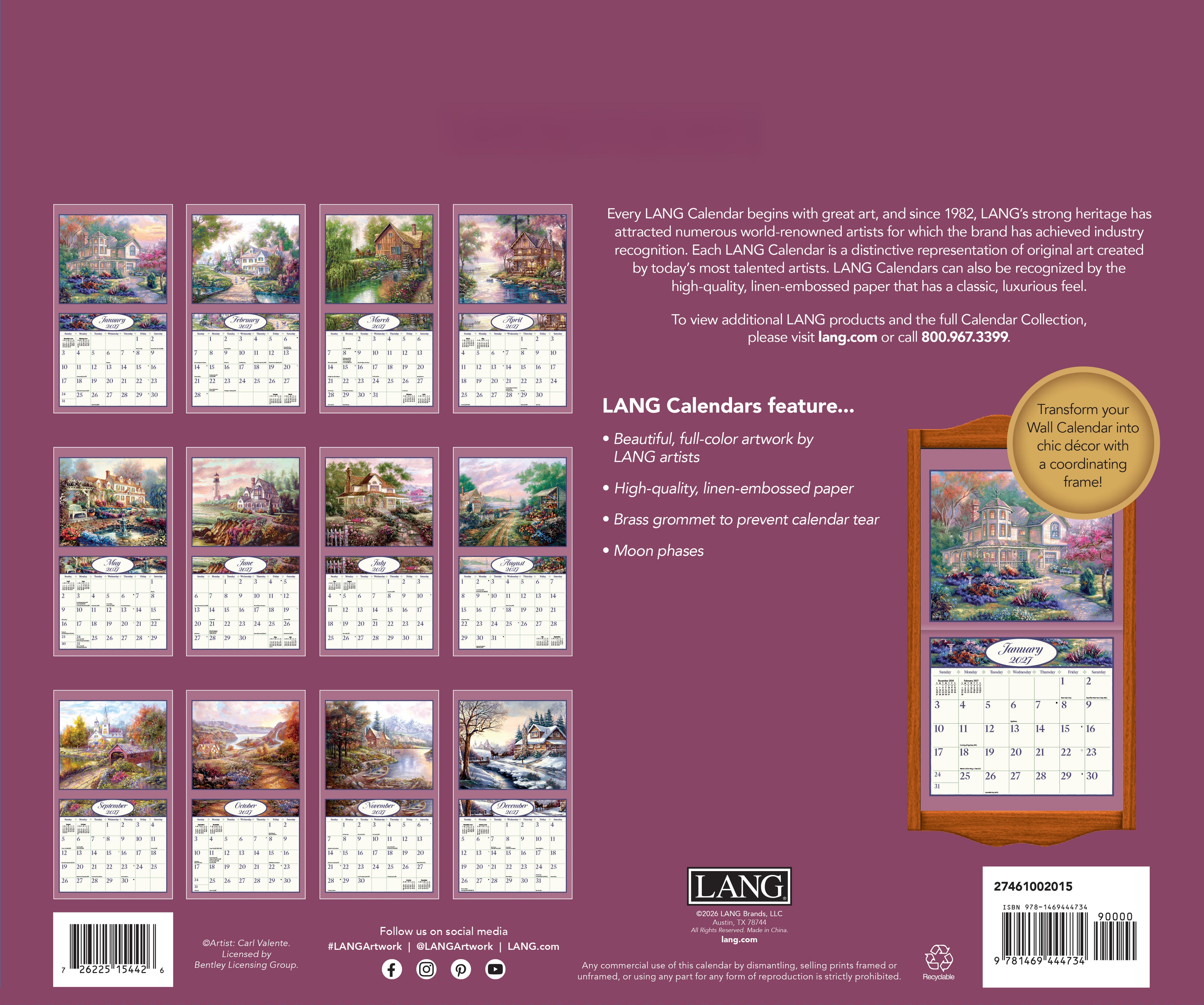 LANG 2027 Calendar- Bygone Days