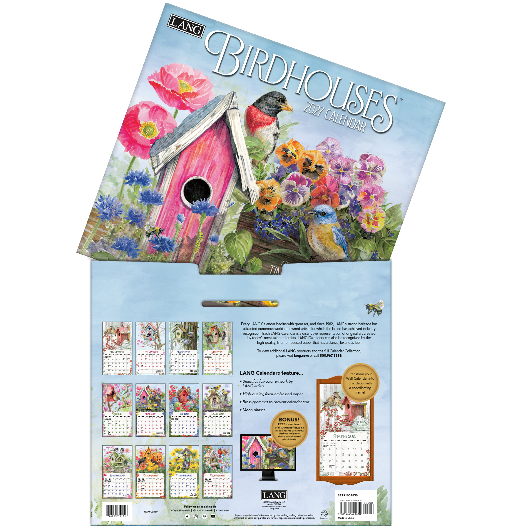LANG 2027 Calendar- Birdhouses