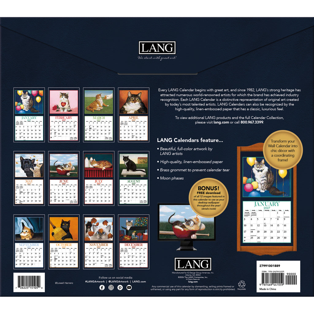 LANG 2027 Calendar- American Cat
