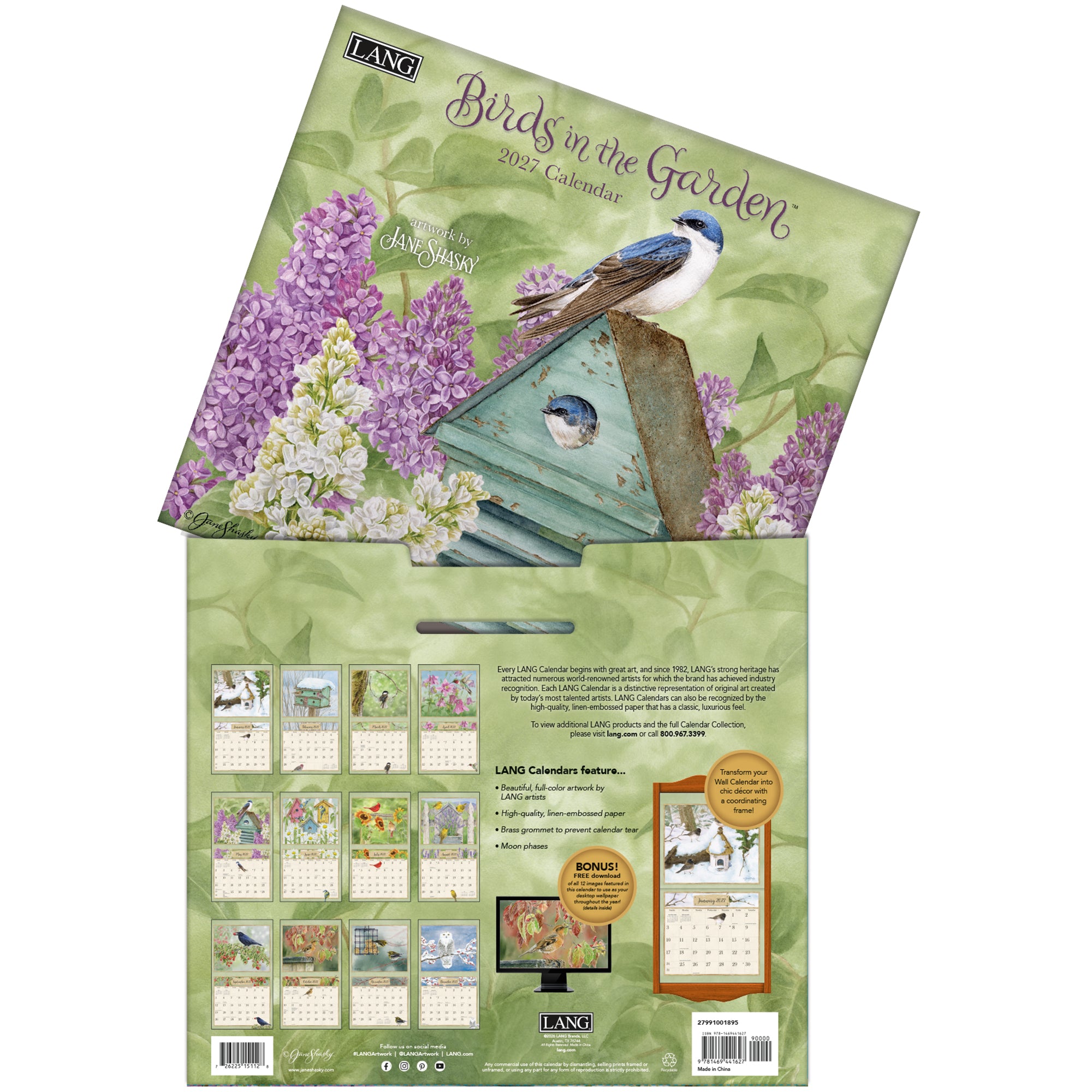 LANG 2027 Calendar- Birds In The Garden