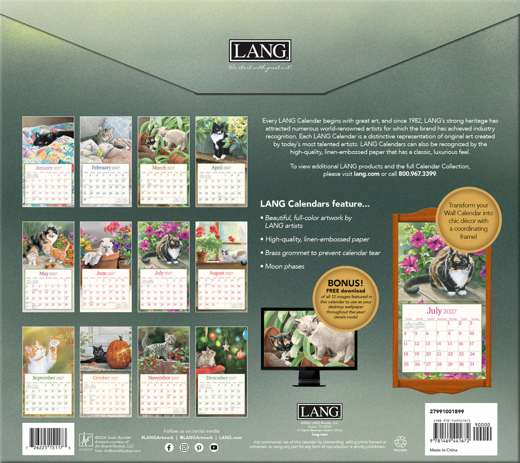LANG 2027 Calendar- Cats In The Country