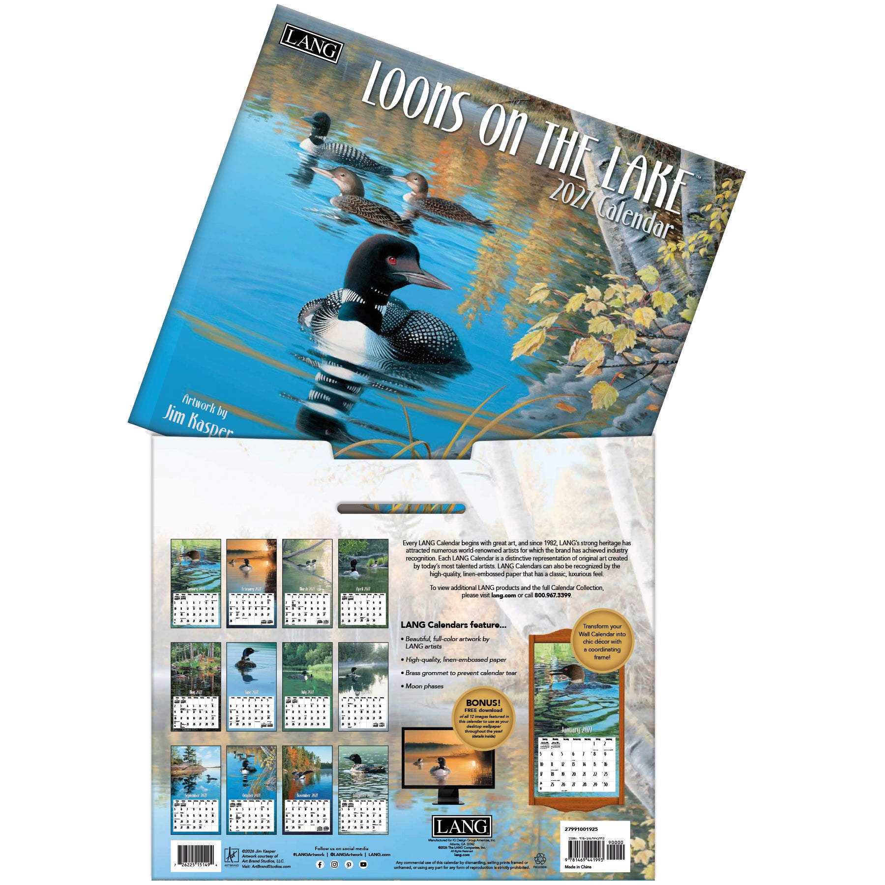 LANG 2027 Calendar- Loons On The Lake