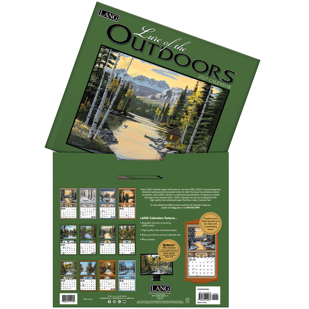 LANG 2027 Calendar- Lure Of The Outdoors