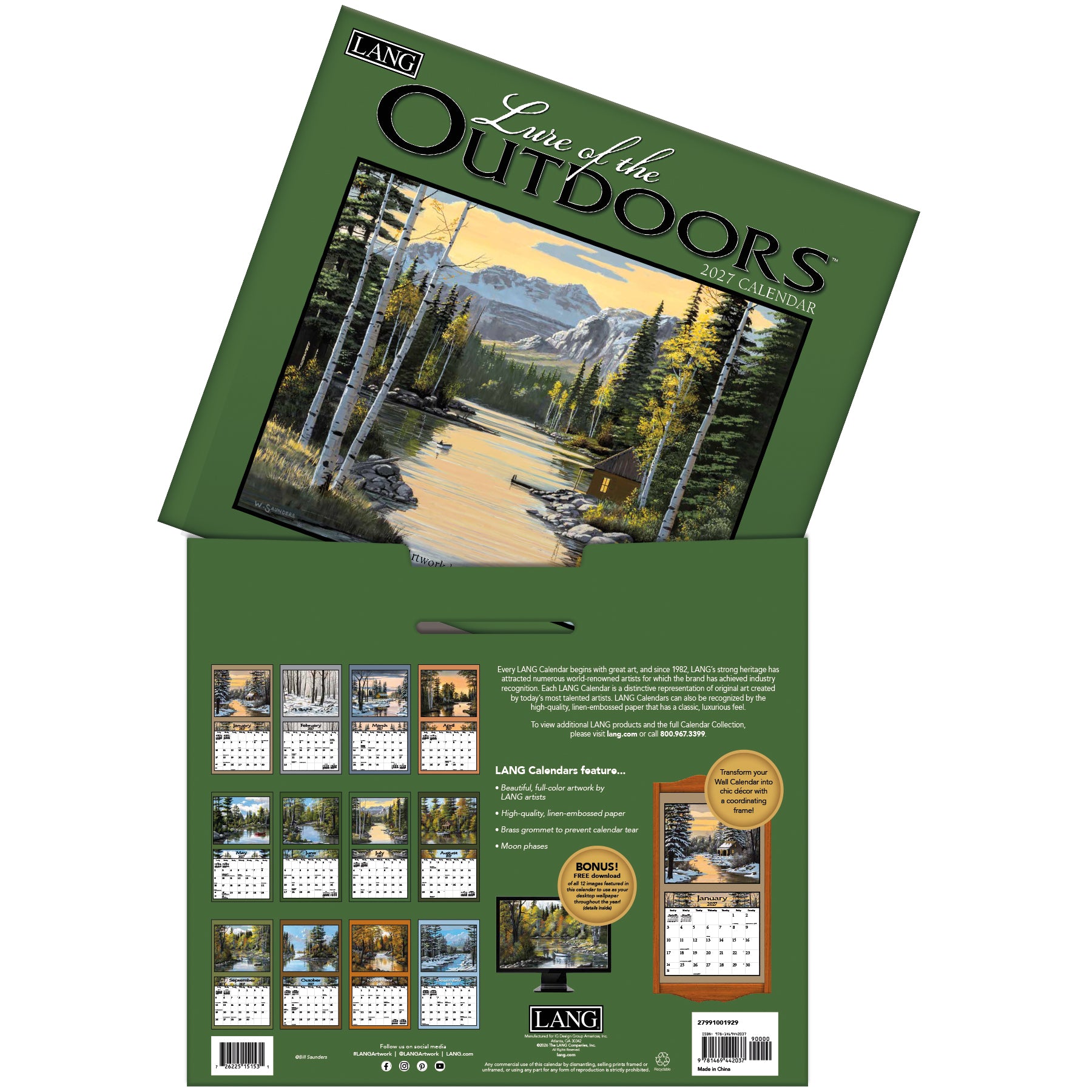 LANG 2027 Calendar- Lure Of The Outdoors