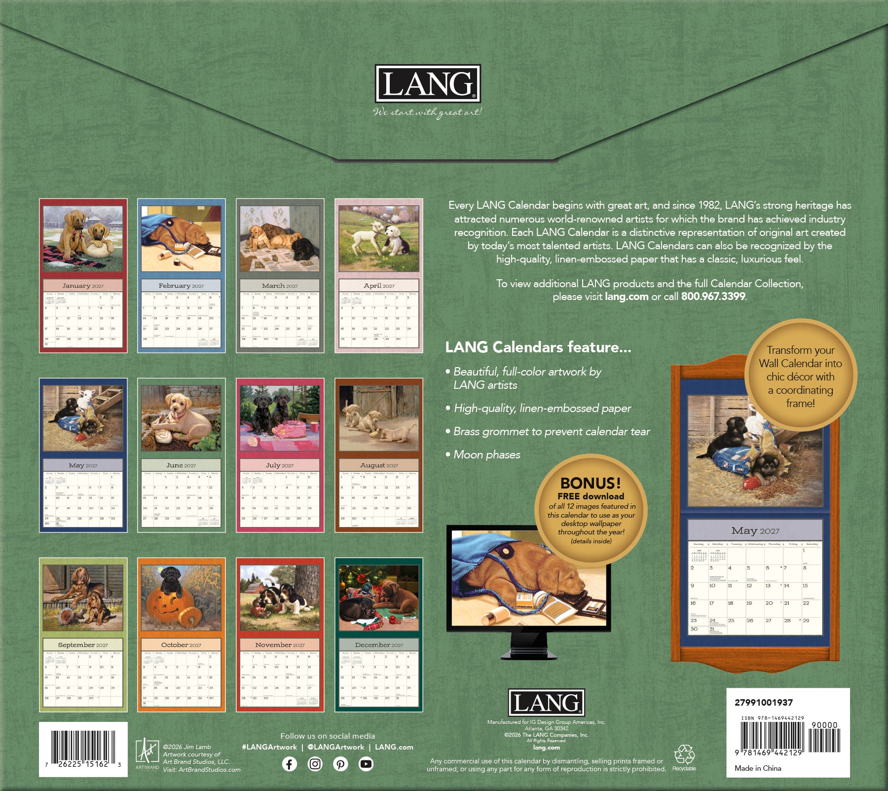 LANG 2027 Calendar- Puppy