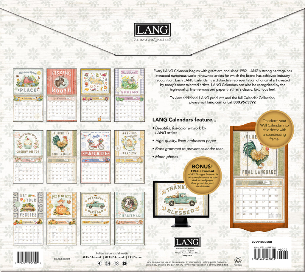 LANG 2027 Calendar- Farmhouse