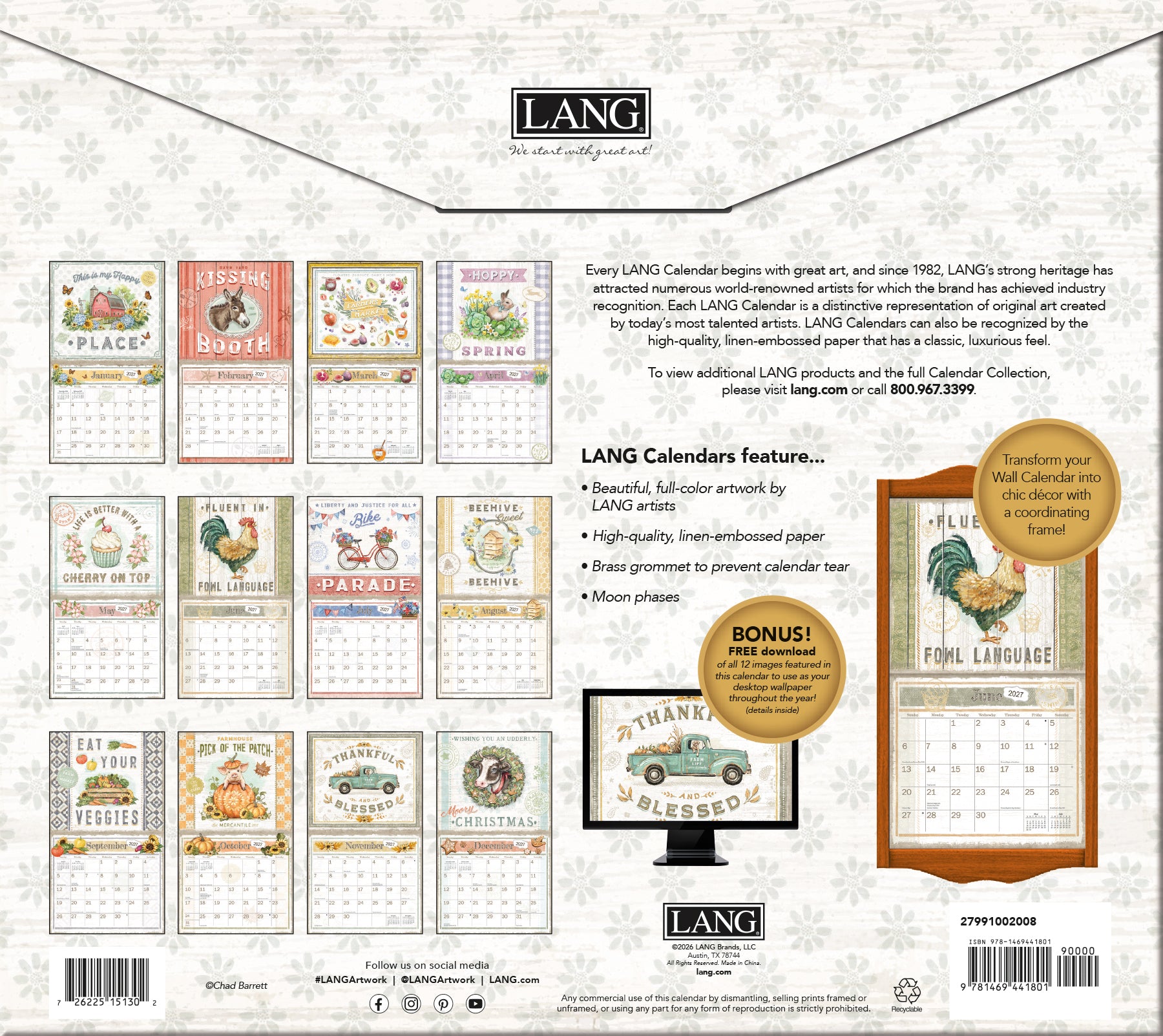 LANG 2027 Calendar- Farmhouse