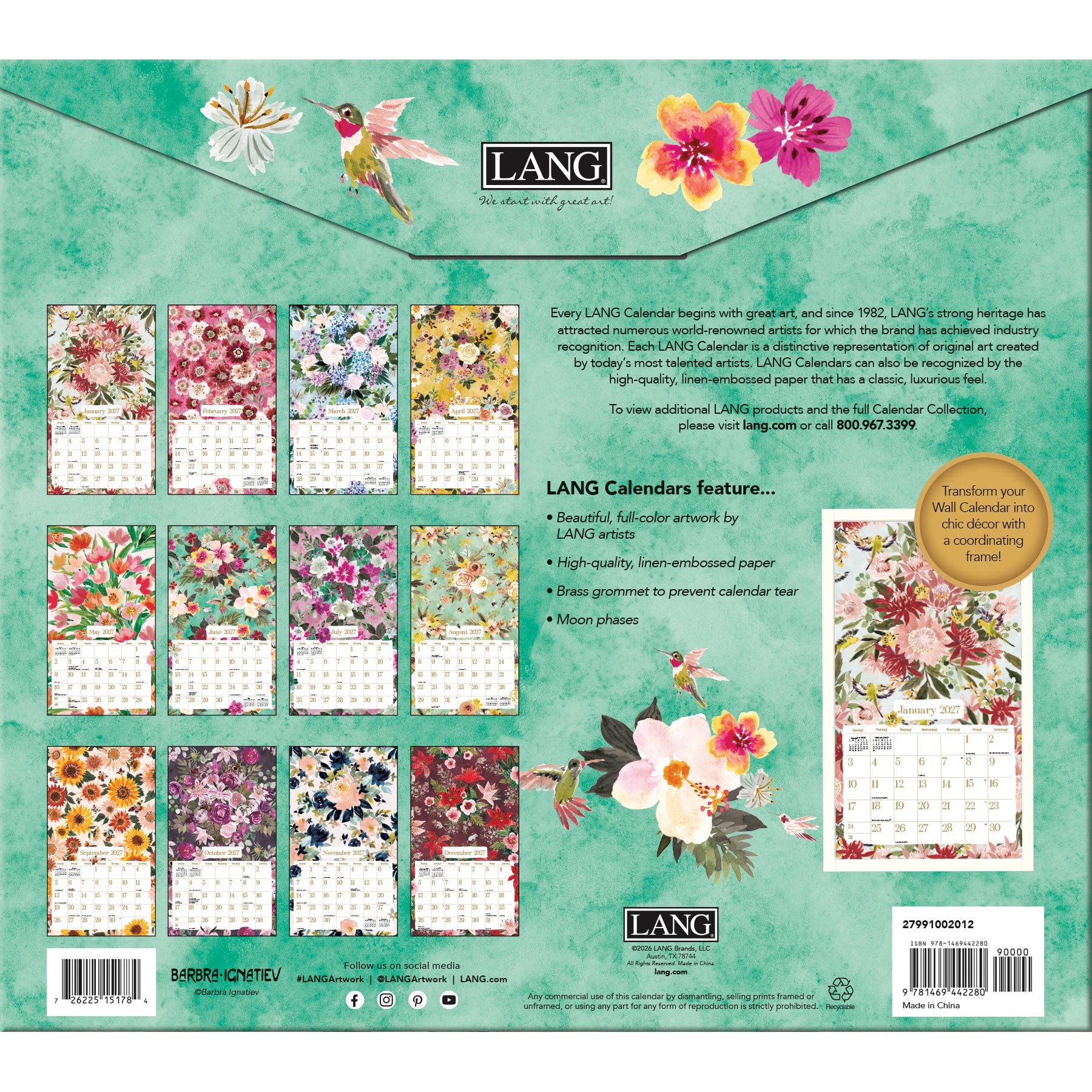 LANG 2027 Calendar- Wild At Heart