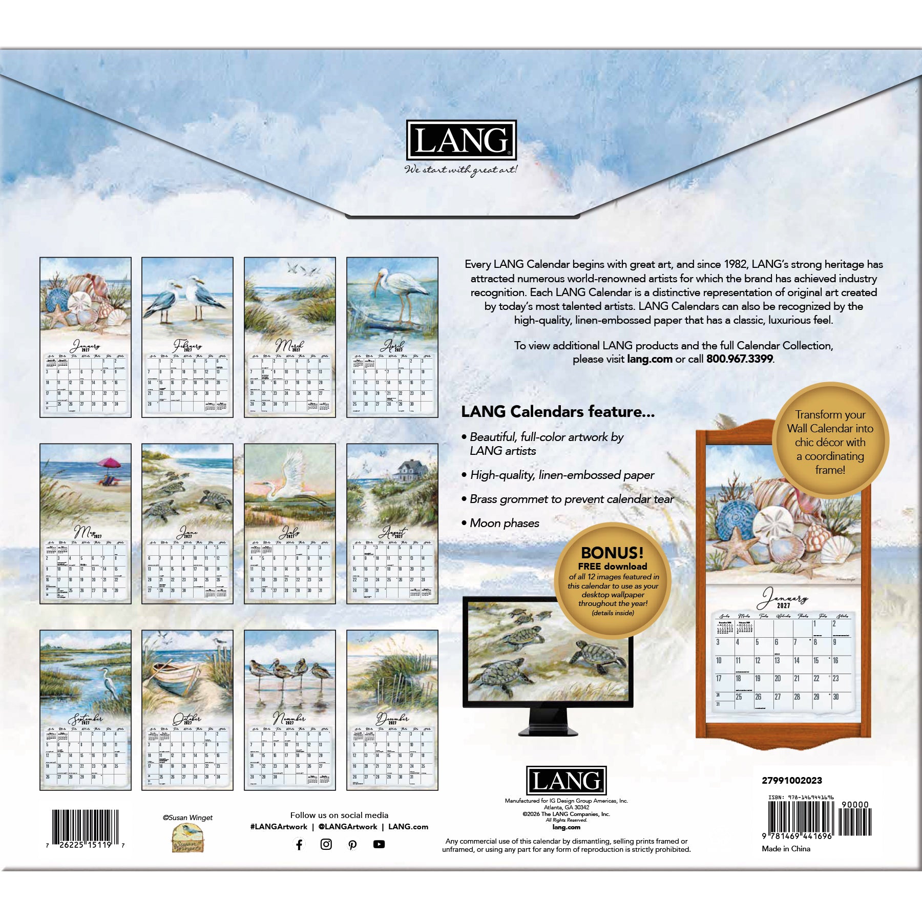 LANG 2027 Calendar- Coastal Shores