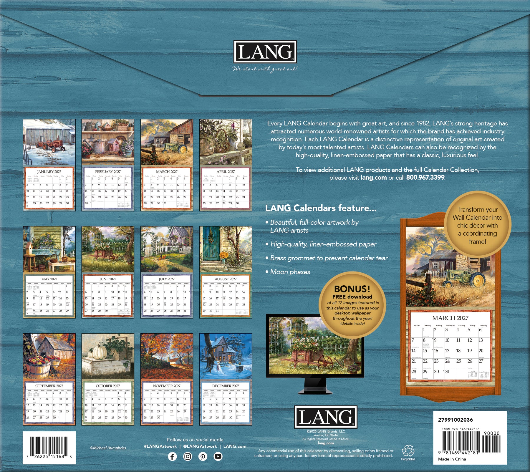 LANG 2027 Calendar- Simple Country