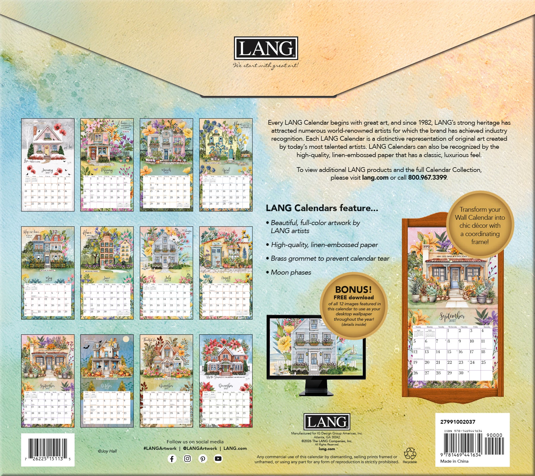 LANG 2027 Calendar- Bless This Home