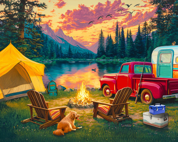 Springbok Puzzle- Camping at the Lake 1000pc