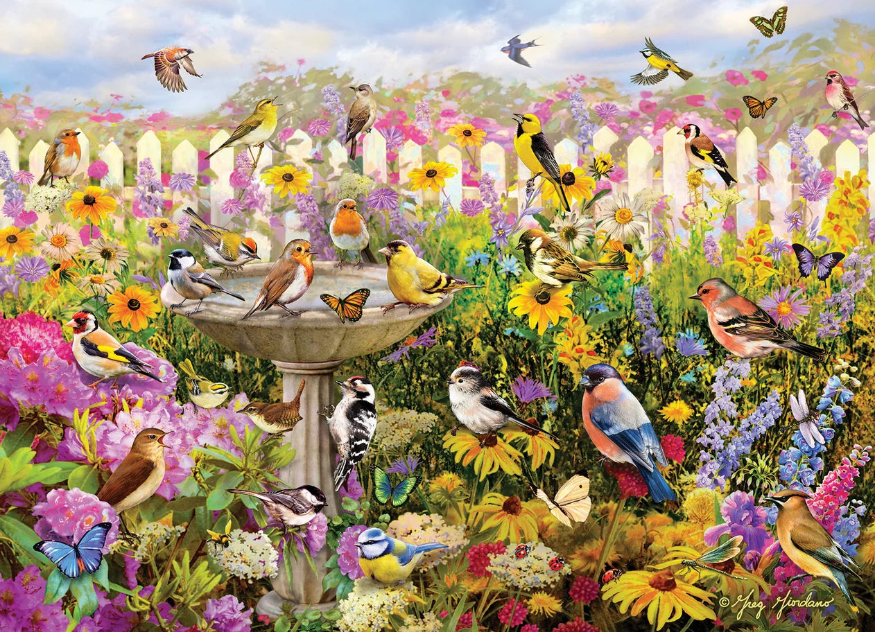 Cobble Hill Puzzle- Backyard Bird Bath 1000pc