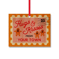 Postage Stamp Personalized Wood Ornament GODERICH - Pink