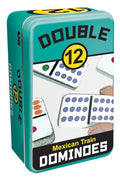 DOMINOES - MEXICAN TRAIN - DOUBLE 12 - COLOR - TIN