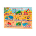 B.Woody - Peek & Explore Peg Puzzle 8 pieces - Construction trucks