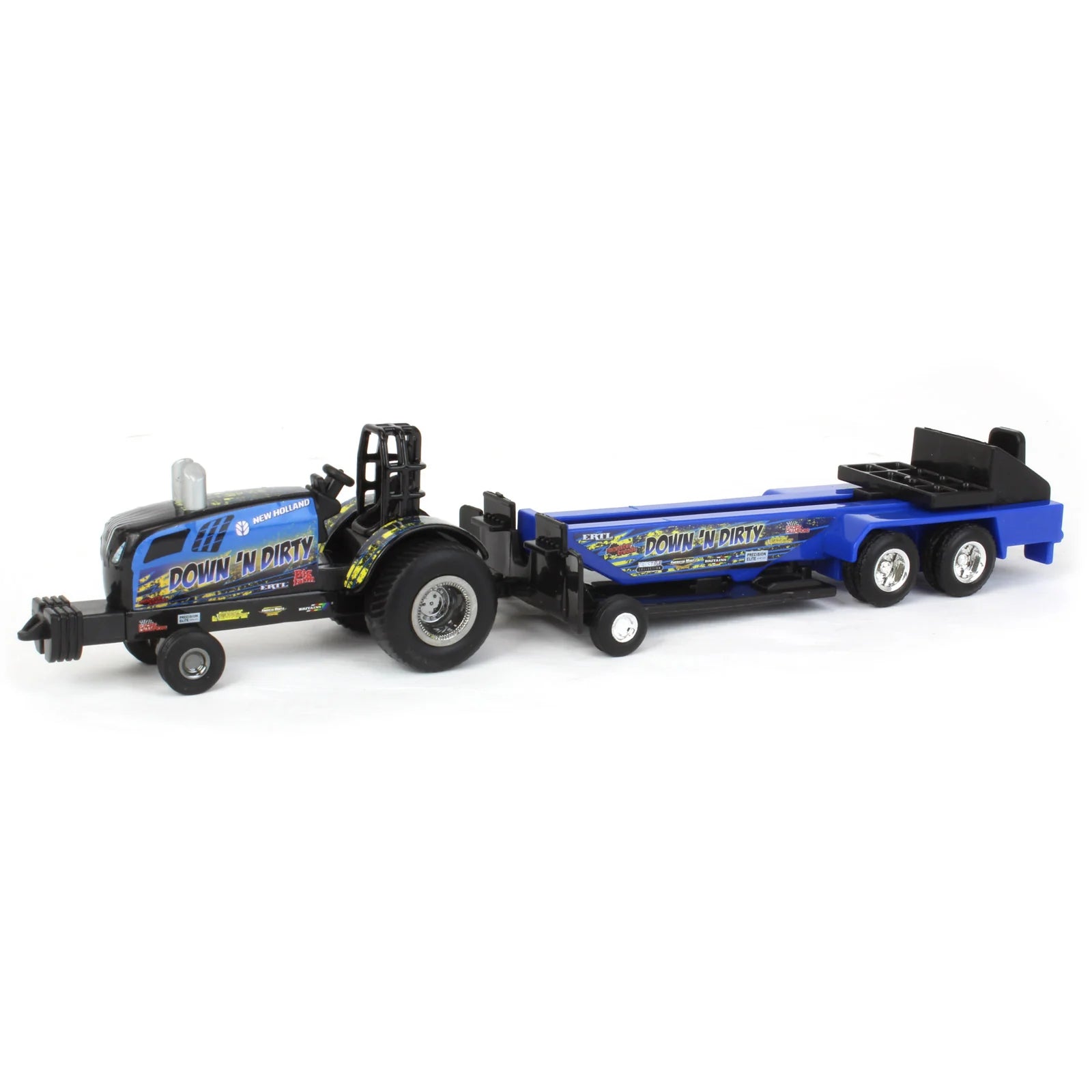 New Holland 1:64 Scale Pull Back Puller Tractor and Sled Toy Set