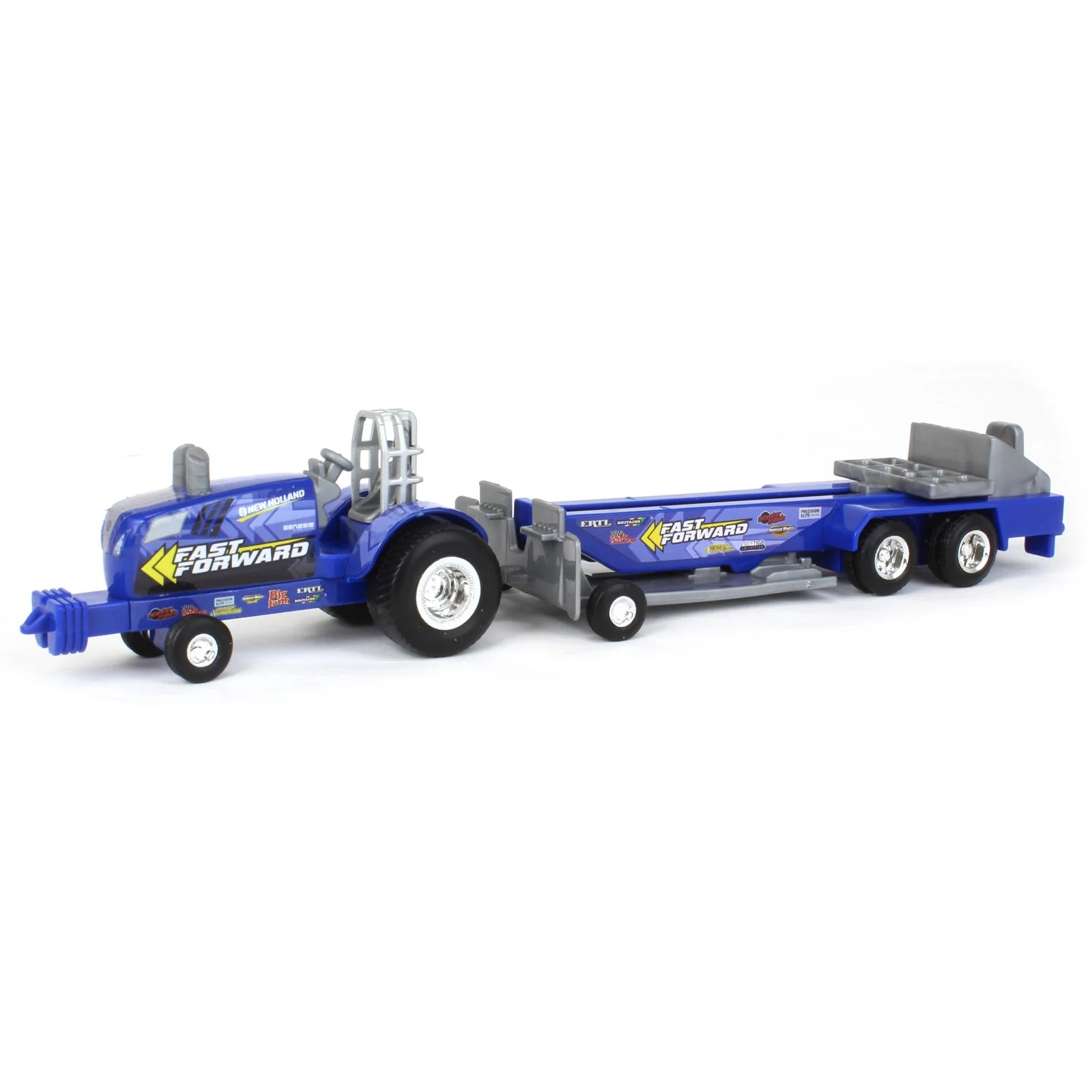 New Holland 1:64 Scale Pull Back Puller Tractor and Sled Toy Set