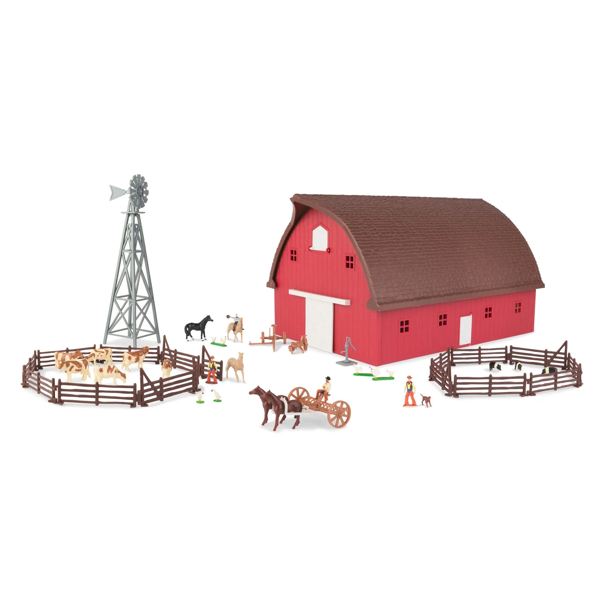 ERTL 1:64 Farm Country Round Gable Barn Set, 73 Pieces