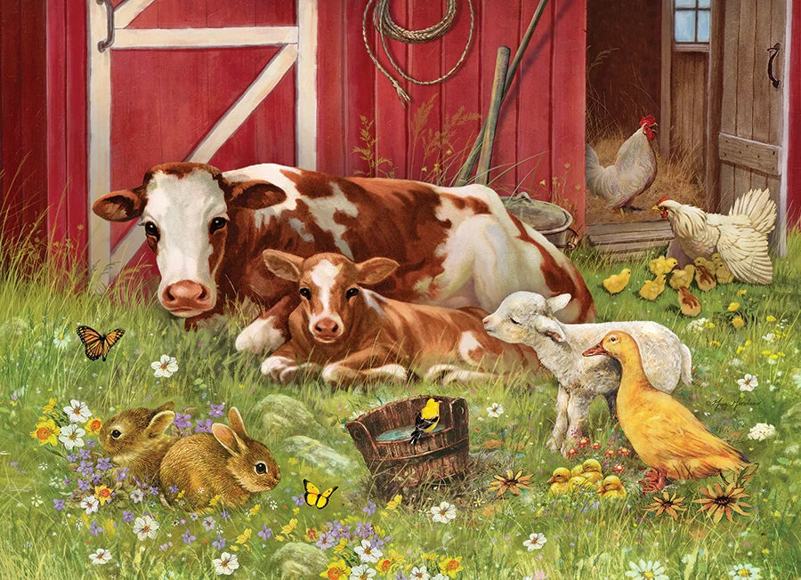 Cobble Hill Puzzle- Barnyard Family 35pc Tray