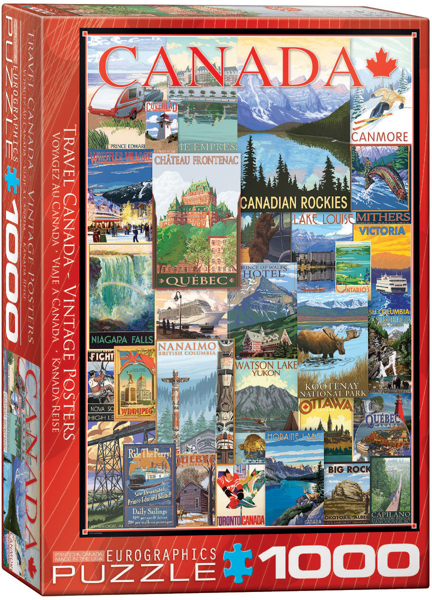 Eurographics Puzzle- Travel Canada Vintage Posters 1000pc
