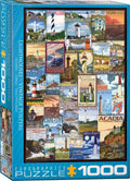 Eurographics Puzzle- Lighthouses Vintage Posters 1000pc