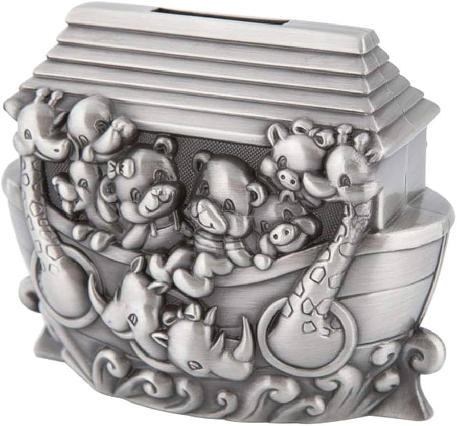 Pewter Noah's Ark Money Bank