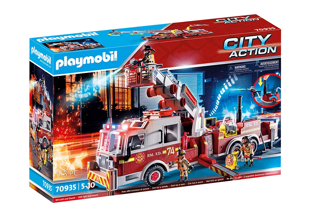 Playmobile Rescue Vehicles: Fire Engine with Tower Ladder 70935