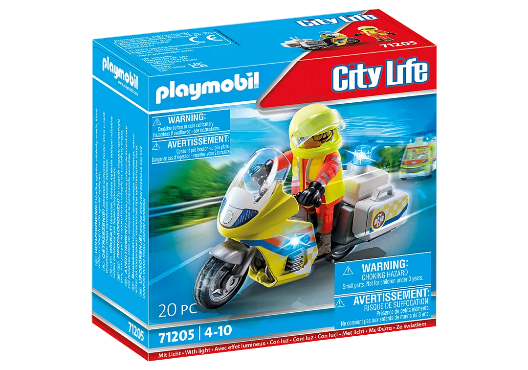 Playmobile Rescue Motorcycle with Flashing Light 71205