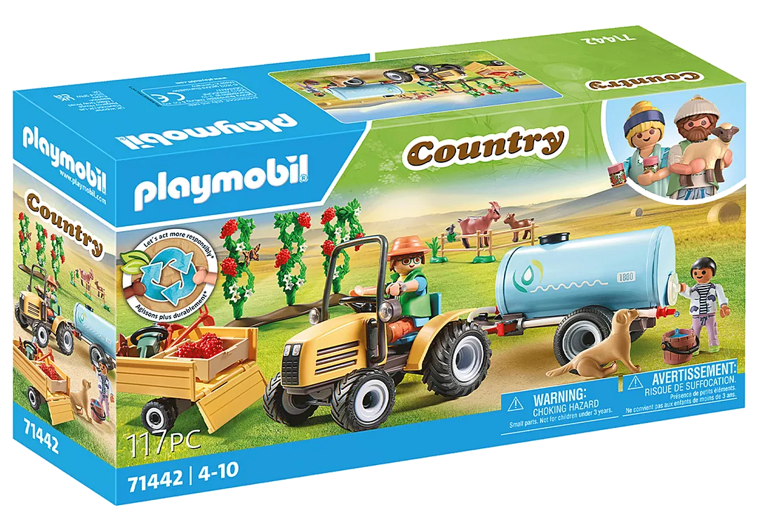 Playmobile Tractor with trailer and water tank 71442