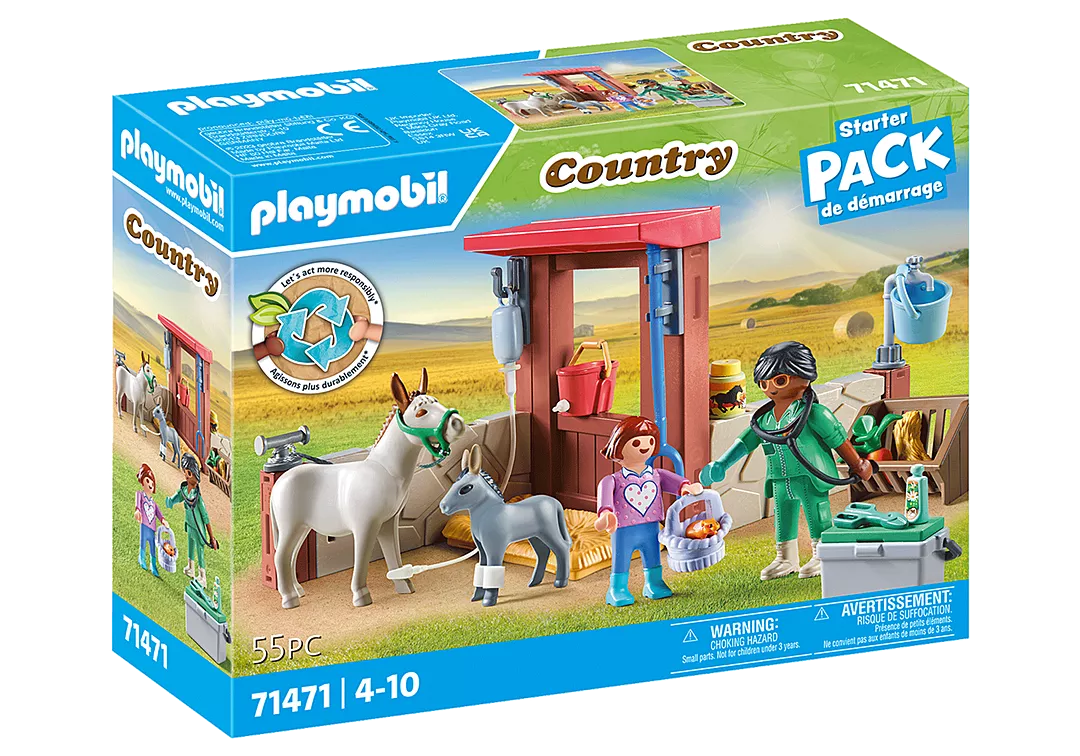 Playmobile Veterinary mission with the donkeys 71471