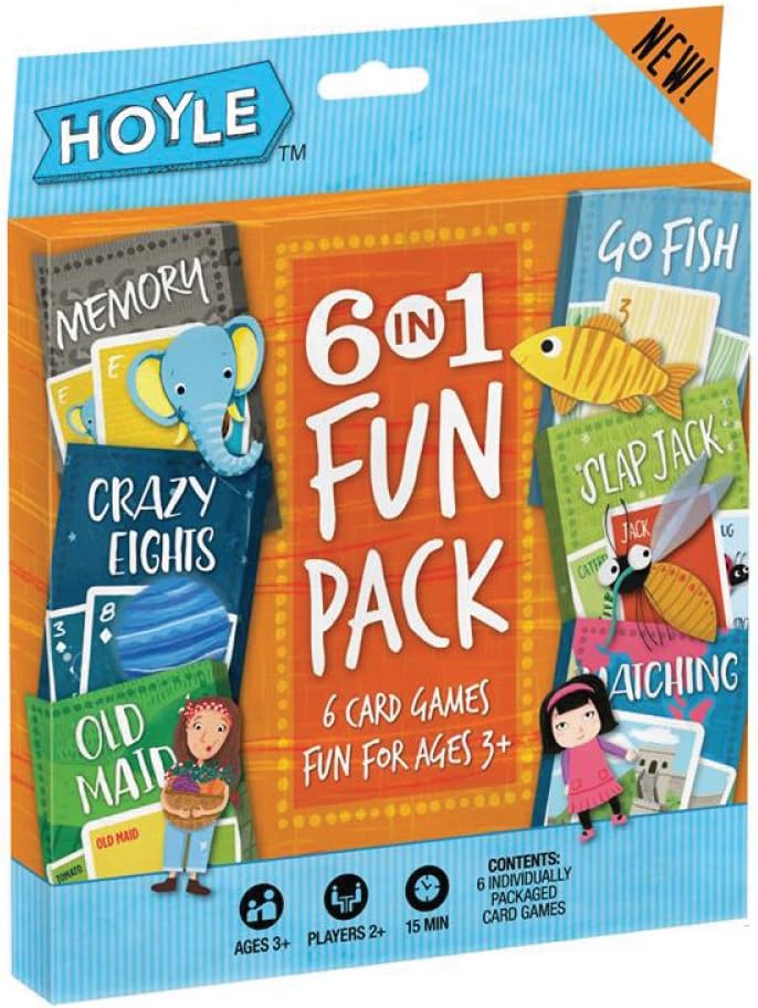 HOYLE - 6-in-1 FUNPACK (Crazy8/Go Fish/OldMaid/SlapJack/Memory/Matching)