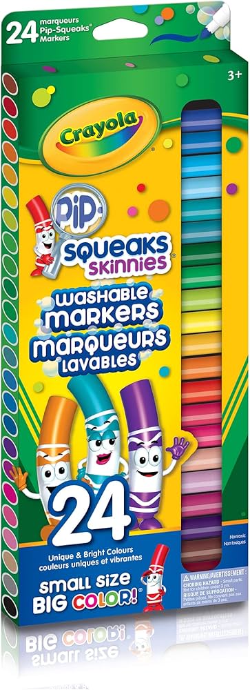 CRAYOLA - 24 PIP-SQUEAKS SKINNIES FINE LINE WASH.