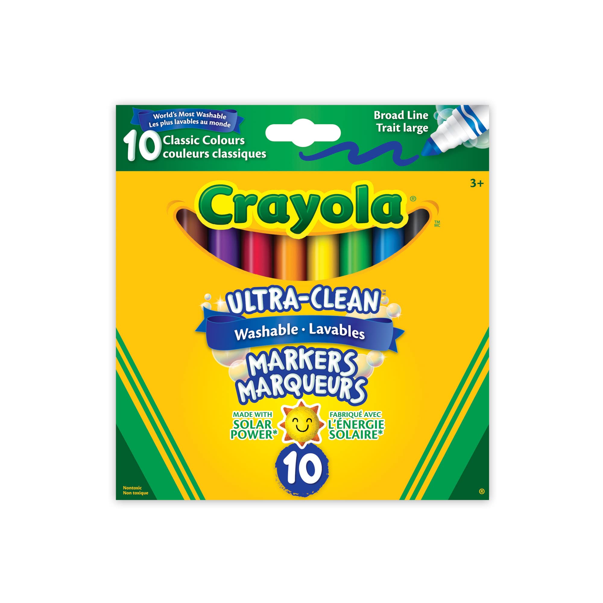 CRAYOLA - 10 ULTRA-CLEAN WASH MARKERS, CLASSIC