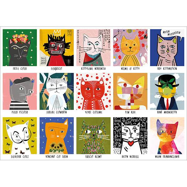 Happily Puzzle- Nia Gould Art Cats 1000pc
