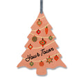 Pretty Christmas Tree Personalized Wood Ornament GODERICH - Pink
