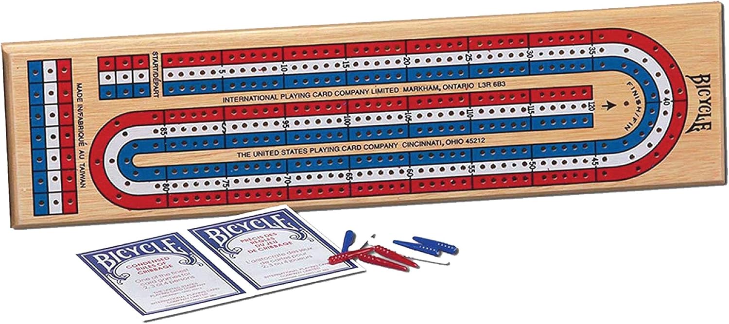 3-LANE COLOR TRACK - WOOD CRIBBAGE BOARD (BIL)