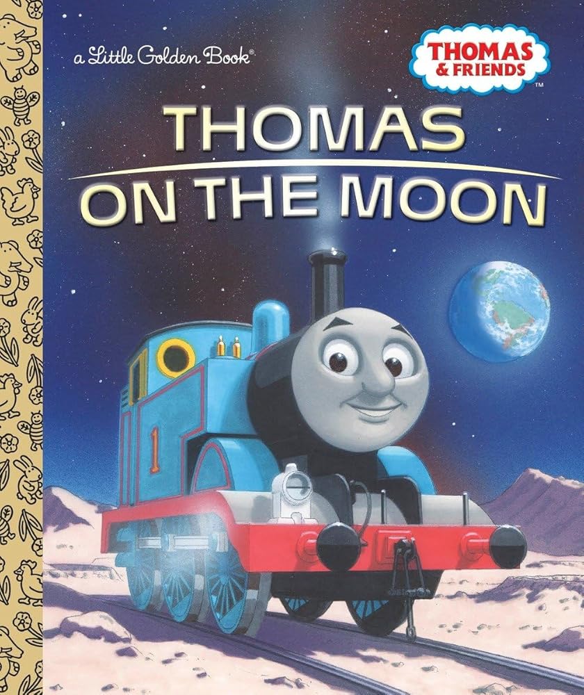 Thomas on the Moon (Thomas & Friends) (Little Golden Book) cover image