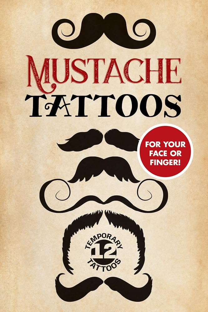 Moustache Tattoos: For Your Face or Finger! (Dover Little Activity Books: People) cover image