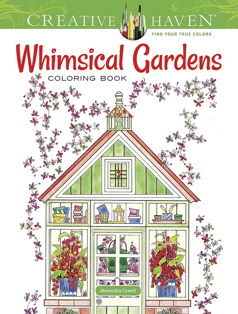 Creative Haven Whimsical Gardens Coloring Book cover image