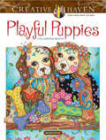 Creative Haven Playful Puppies Coloring Book: Relax & Find Your True Colors (Adult Coloring Books: Pets) cover image