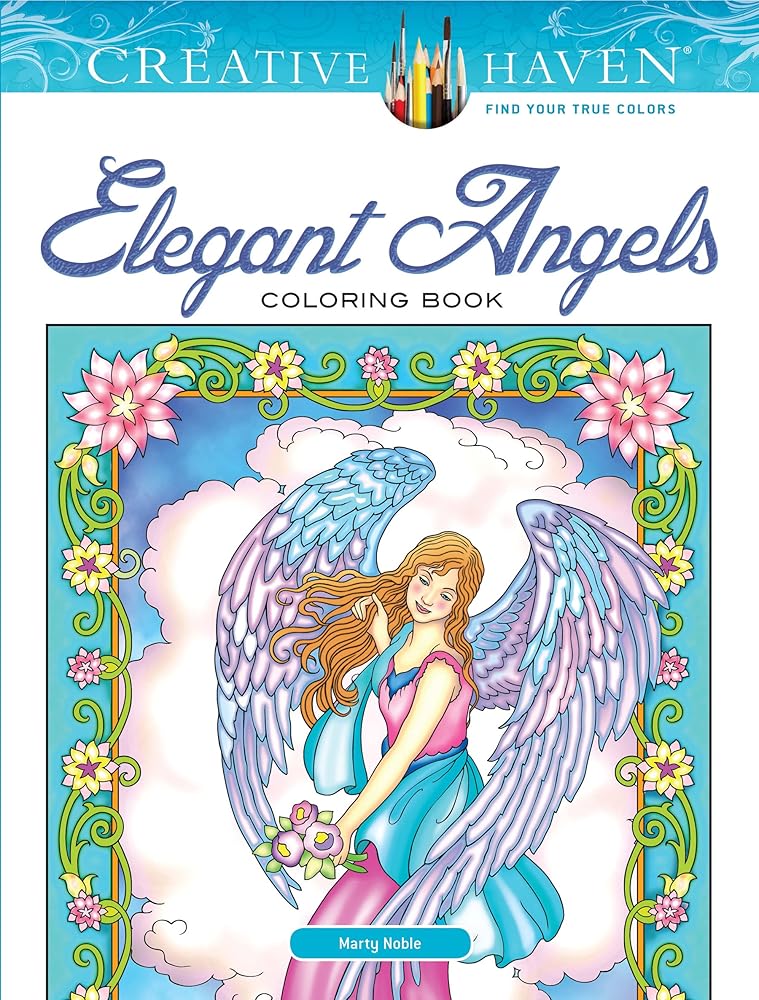 Creative Haven Elegant Angels Coloring Book: Relaxing Illustrations for Adult Colorists (Adult Coloring Books: Religious) cover image