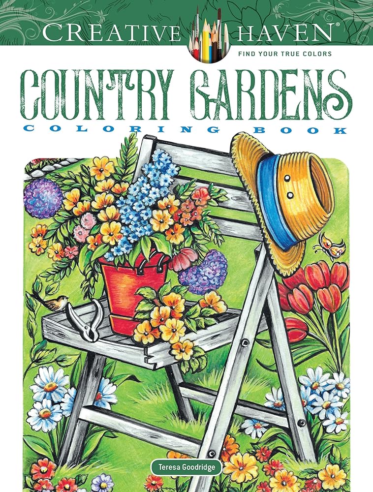 Creative Haven Country Gardens Coloring Book (Adult Coloring Books: In The Country) cover image