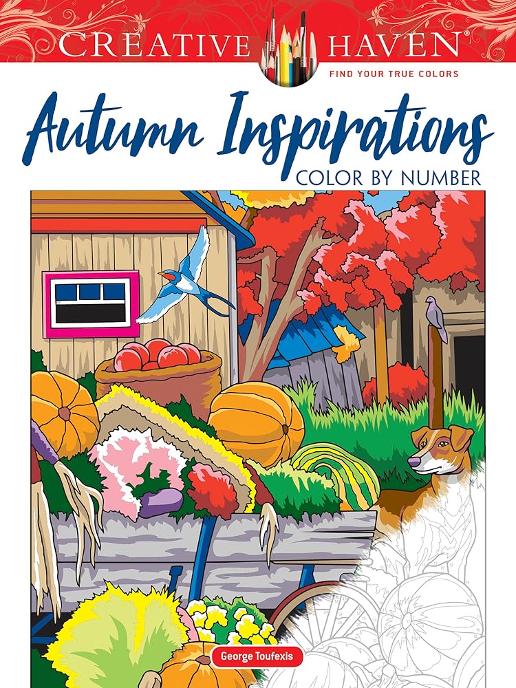 Creative Haven Autumn Inspirations Color by Number (Adult Coloring Books: Seasons) cover image