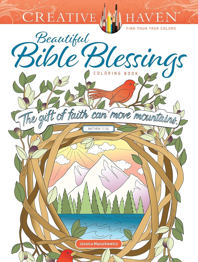Creative Haven Beautiful Bible Blessings Coloring Book (Adult Coloring Books: Religious) cover image