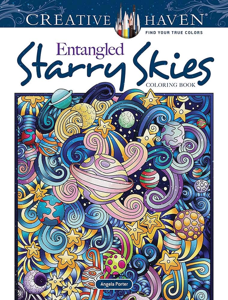 Creative Haven Entangled Starry Skies Coloring Book (Adult Coloring Books: Nature) cover image