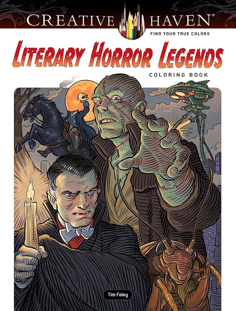 Creative Haven Literary Horror Legends Coloring Book (Adult Coloring Books: Literature) cover image