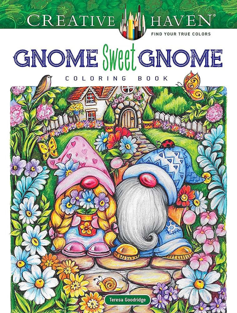 Creative Haven Gnome Sweet Gnome Coloring Book (Adult Coloring Books: Fantasy) cover image